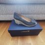 Navy Wedge Sandals. BNWT size 4/37 Image 3