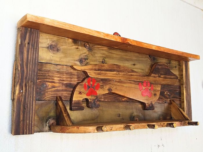 Rustic Dog Station / Organiser / Shelf