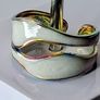 Double Layer Geometric White & Rainbow Open Ring Image 5