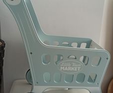 Wooden shopping trolley