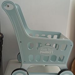 Wooden shopping trolley