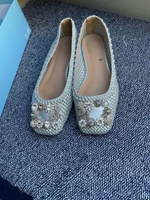 Alma Blue silver buckle shoes size 39