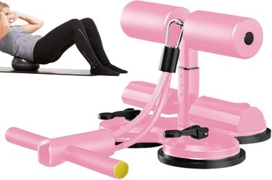 Sit-Up Bar Floor, Ab Exercise Machine, Home Workout Equipment with Suction Cups, Resistance Bands with Adjustable Tension, Ab Exercise Bar with Non Slip Base, Sit Up Trainer for Women Men