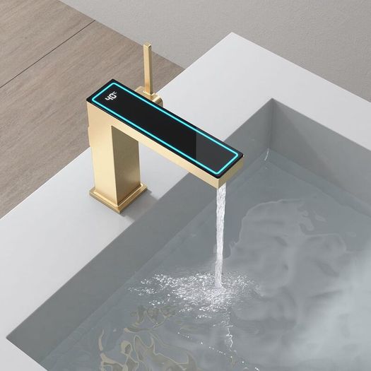 LED Bathroom Faucet, Modern Bathroom Basin Mixer Tap with LED Digital Display