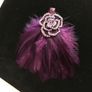 PURPLE Feather & Diamante Hair Clips Image 4