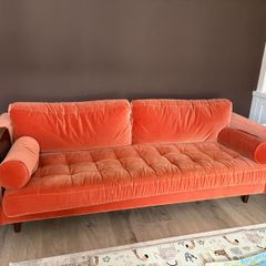 Ashfield 3 Seater Sofa - Orange velvet