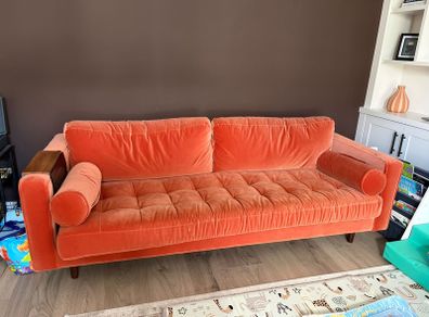 Ashfield 3 Seater Sofa - Orange velvet