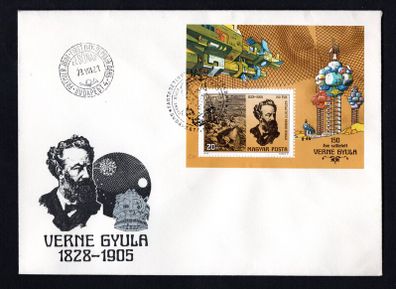 1978 (Magyar Posta) Hungary 150th Birth Anniversary of Jules Verne (1828-1905) Commemorative Stamp First Day Cover (FDC)