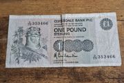UK, Scotland, One Pound 1988 banknote, Clydesbank, circulated - free standard postage