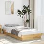 Bed Frame Without Mattress 75x190 cm Solid Oak Wood Image 2