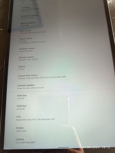 Lenovo Tab M10 Fhd Plus (tb-x606f) (4gb+64gb)