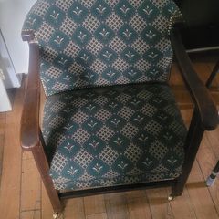 Vintage mid century walnut chairs x2