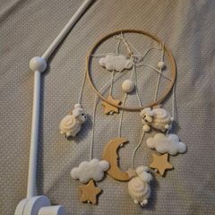 Baby Crib Mobile Sheep, Stars & Moon Theme