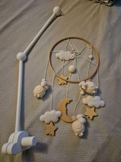 Baby Crib Mobile Sheep, Stars & Moon Theme