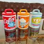3 x Retro 50s 60s Multi Color Classic Tea Coffee Sugar Set Image 2