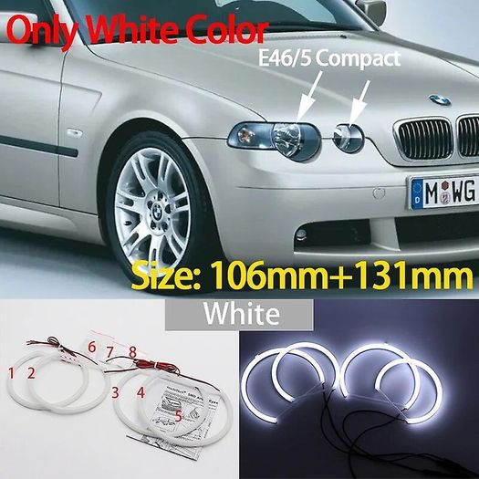 BMW 3 series E46 316i 318i 320d 323i 328i 330i 325xi 330d 1998-2005 LED Cotton Angel Eyes halo rings daytime light