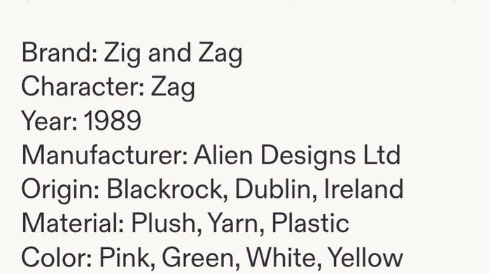 Rare Zag Alien Soft Toy from Zig & Zag "The Den"