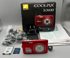 Nikon Coolpix S3100 14MP Digital Camera Red - Boxed - Full Kit