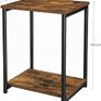 Set of 2 Side Tables, 2-Tier Sofa Side Tables, Bedside Tables with Steel Frames, for Living Room, Bedroom, Home Office, Industrial Style, Rustic Brown and Black Image 3