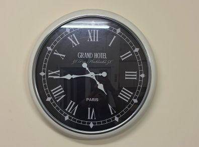 Cream and black large clock