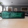 Vintage Coloured Glass Embossed Bottle Image 2