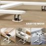 Height Adjustable Standing Desk, Pneumatic Sit Stand Desk for Laptop, Mobile Overbed Table with Wheels for Home Office, White Image 6