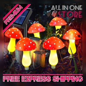 Set of 6 Solar Mushroom Lights Garden Outdoor Decor, 8 Modes Waterproof Mushroom Ornaments for Lawn Gardening Pathway Landscape Yard Easter Pathway Fence Christmas Halloween Decorations (FREE SHIPPING)