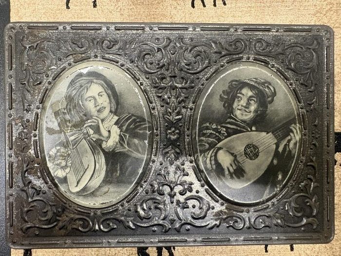 Vintage Embossed Metal Tin  The Musicians by Frans Hals