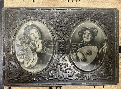 Vintage Embossed Metal Tin  The Musicians by Frans Hals
