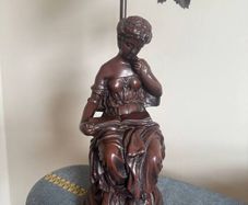 Vintage Art Nouveau Style Figural Table Lamp