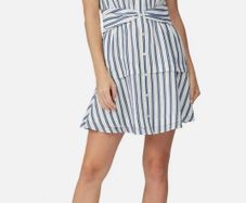 Derek Lam 10 Crosby Striped Cotton Shirt Dress Size 0