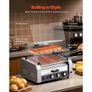 Hot Dog Roller, 30 Hot Dog 11 Rollers, Stainless Steel Sausage Grill Cooker, 2400W Hot Dog Machine with Bun Warmer, Cover, 3 Temp Control, Side Storage Box, Oil Drip Tray, for Home & Commercial Image 3