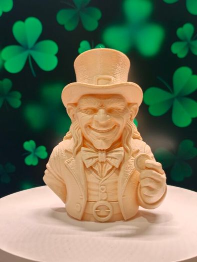 3D Printed Leprechaun Holding Gold Coin Bust