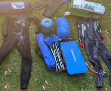 2Tents 3 wet suits and camping Gear