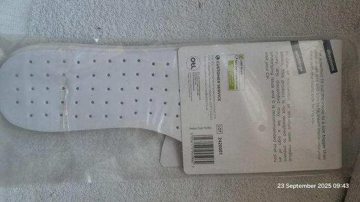Keep It Handy Cut to Size Non-Slip Shoe Cotton Insoles - Pack of 2 Pairs