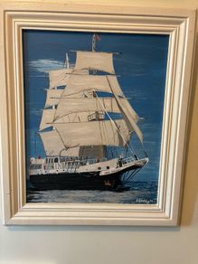 Oil Painting of tall Ship Lord Nelson