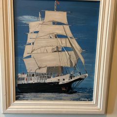 Oil Painting of tall Ship Lord Nelson