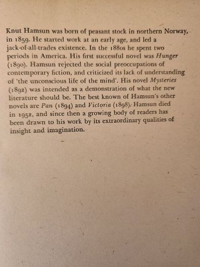 Hunger  By Knut Hamsun.  Published By Picador. Paperback In Good Condition.