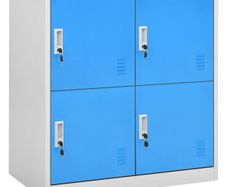 Locker Cabinet Light Grey and Blue 90x45x92.5 cm Steel