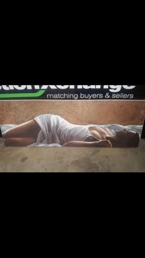 Mounted painting by