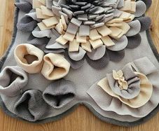Grey and Cream Bone-Shaped Dog Snuffle Mat / Interactive Feed Toy