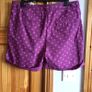 BNWTS Ladies M&S Purple Patterned 100% Cotton Shorts size 16 includes Postage Image 2
