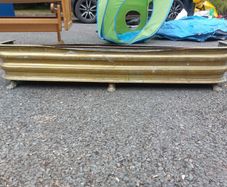 Antique brass fireplace fender
