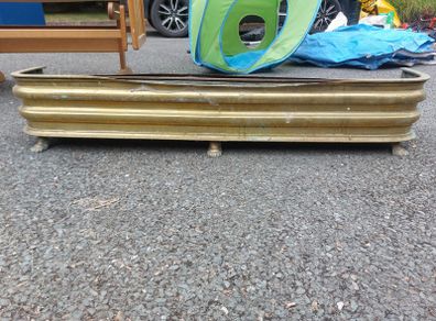 Antique brass fireplace fender
