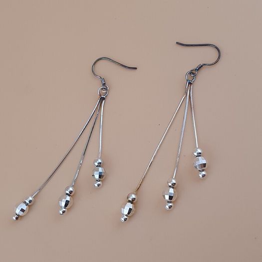 Classic Sterling Silver Multi-Strand Dangle Earrings