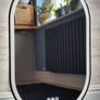 LED Bathroom Mirror Oval Black Speakers Antifog Image 2