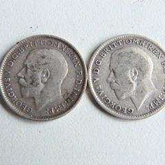 George the Fifth silver threepences