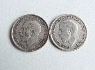 George the Fifth silver threepences