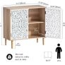 Sideboards for Living Room Cabinets Vintage Hollow Buffet Accent Cabinet with Adjustable Shelf, Magnetic Closure, Cupboard for Kitchen, Dining Room, Hallway 80 x 35 x 78 cm Image 2