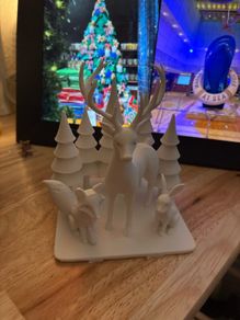 Christmas Reindeer Fox Rabbit Forest